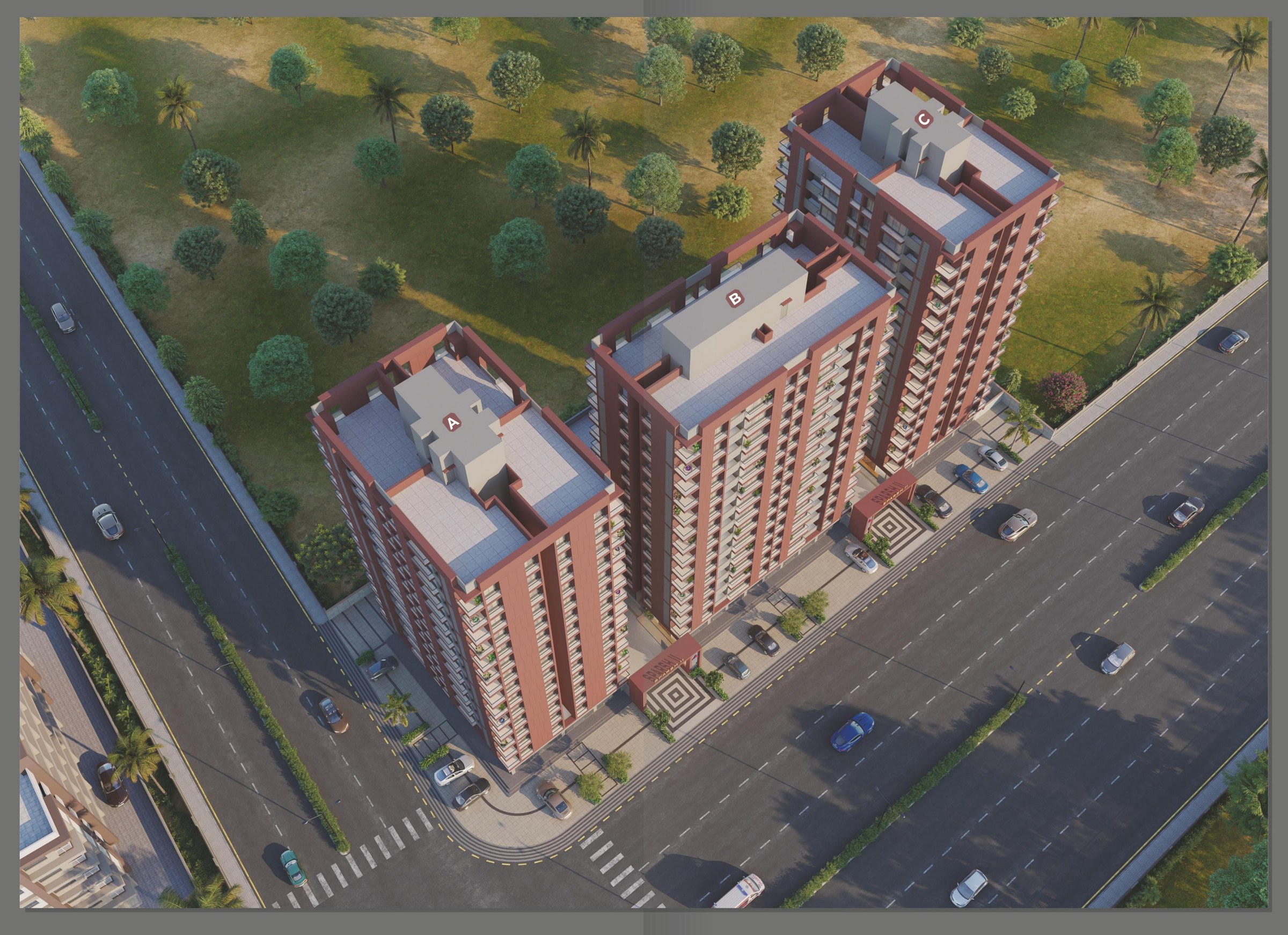 Aerial view of the Shree Krishna Sparsh II campus