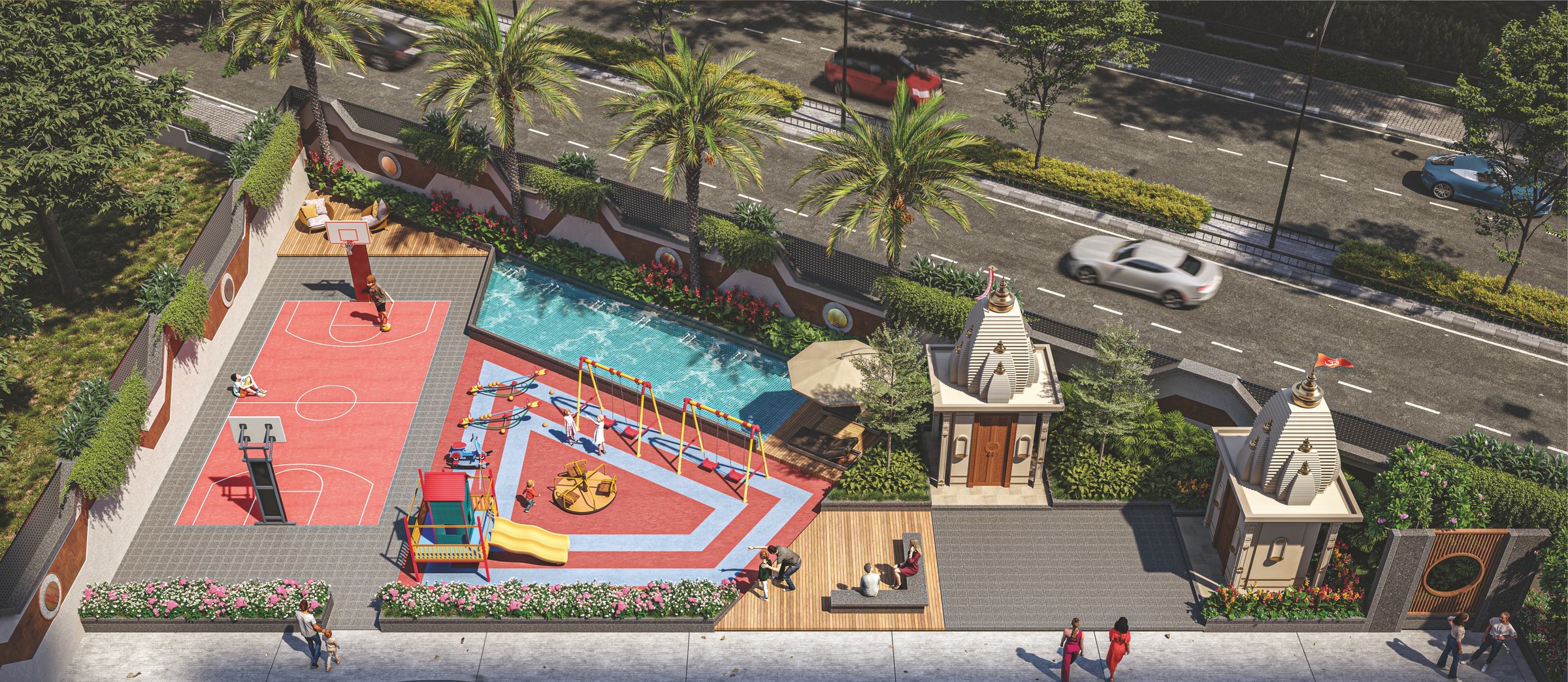Amenity deck and clubhouse at Shree Krishna Classima