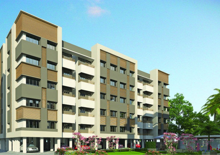 Shree Krishna Enclave apartment facade, Vadod, Surat